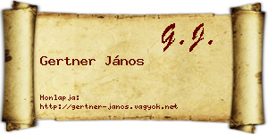 Gertner János névjegykártya